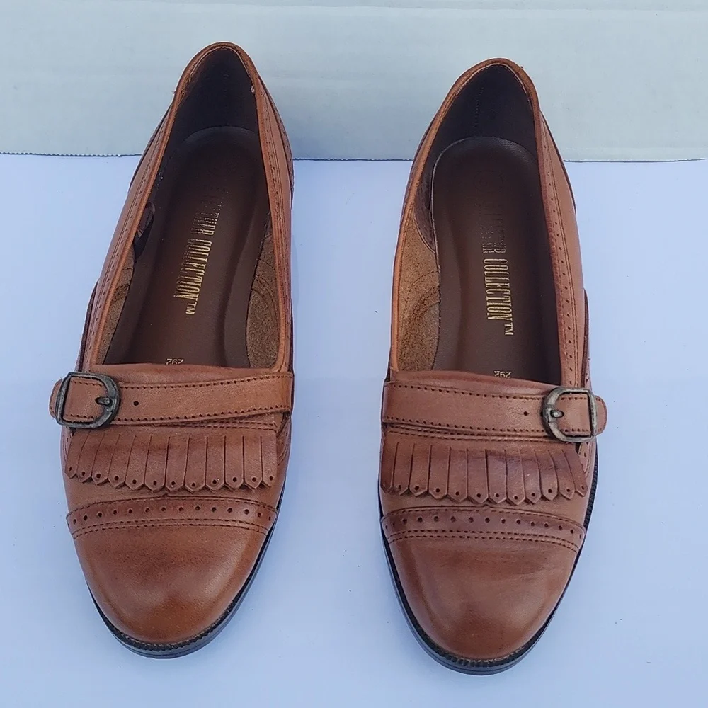 The Leather Collection Brown Leather Women Flat Shoes Size 6.5 - Picture 14 of 15